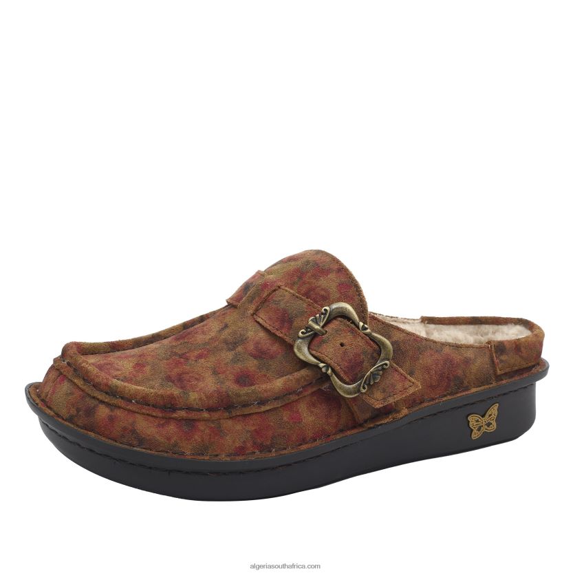 Brigid Cognac  Roses Clog 2VV46J299Alegria