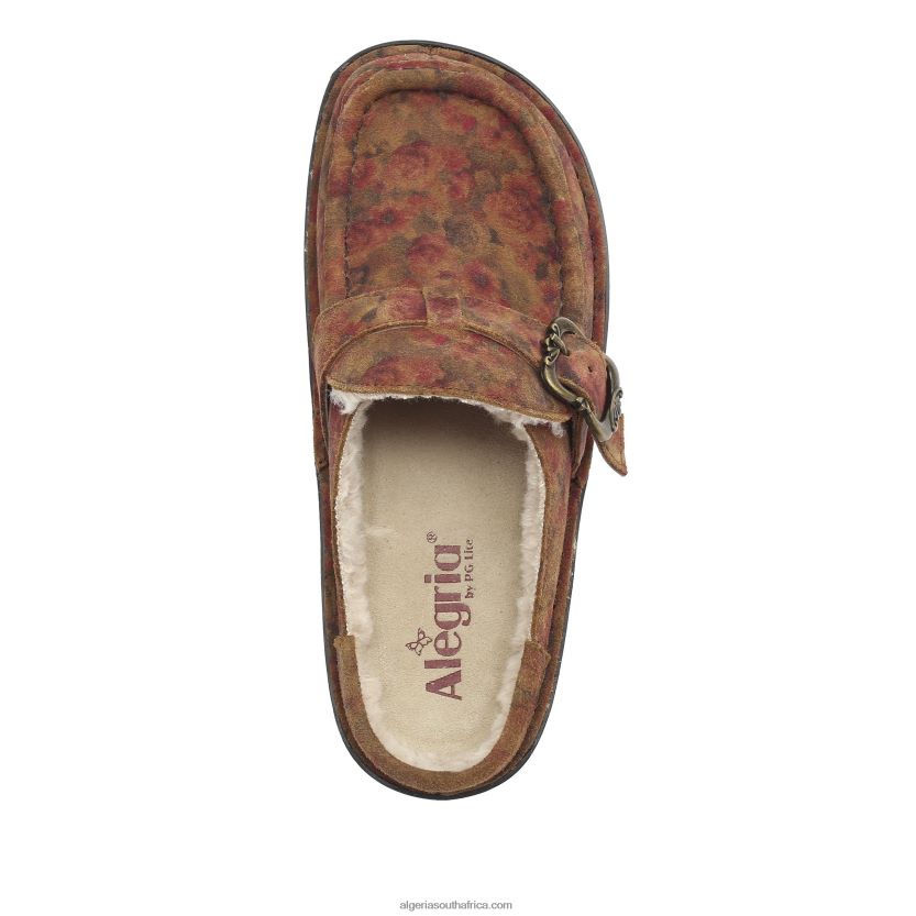 Brigid Cognac  Roses Clog 2VV46J299Alegria