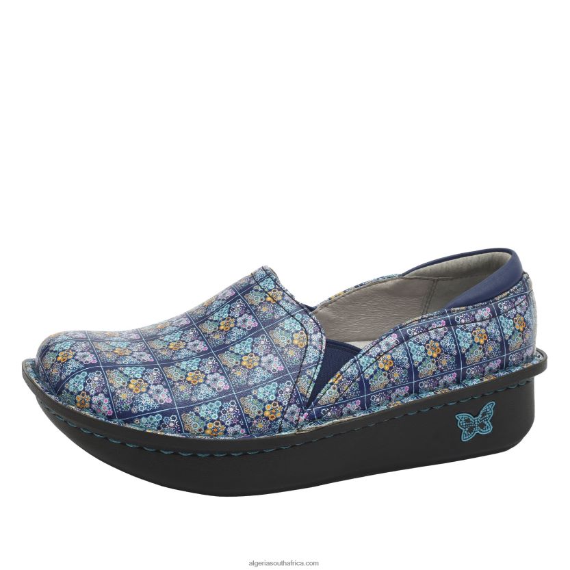 Debra Roses Blue Quilt Shoe 2VV46J436Alegria