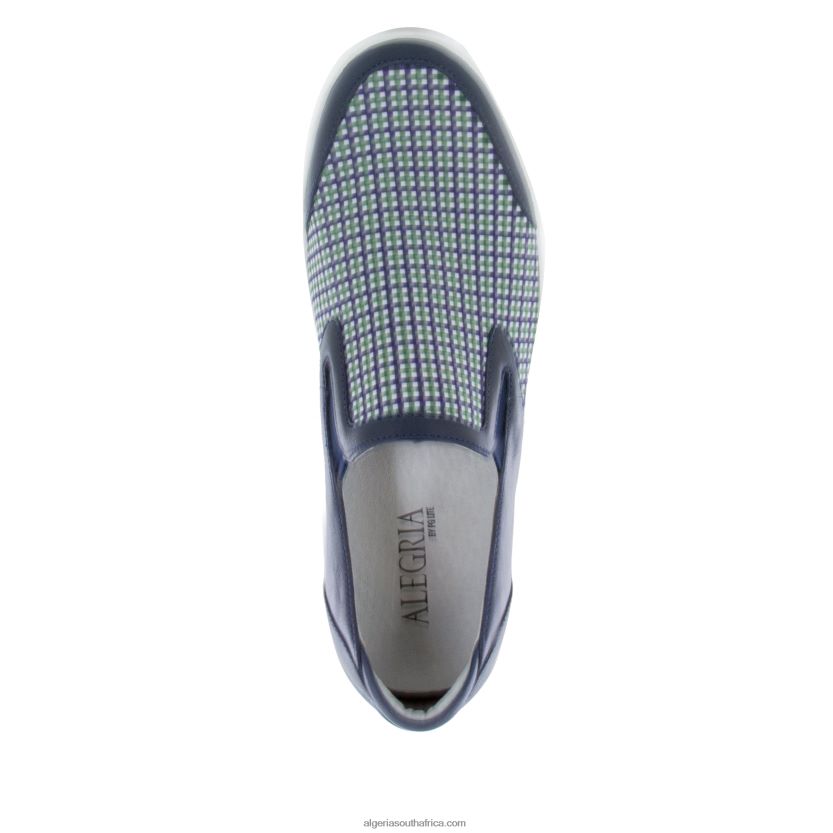 Men\s Bender Navy Plaid Shoe 2VV46J610Alegria