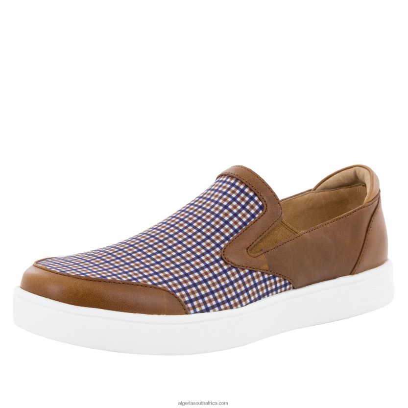 Mens Bender Tan Plaid Shoe 2VV46J608Alegria