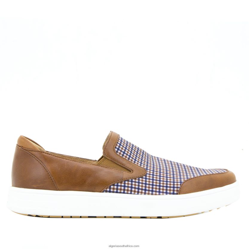 Men\s Bender Tan Plaid Shoe 2VV46J608Alegria